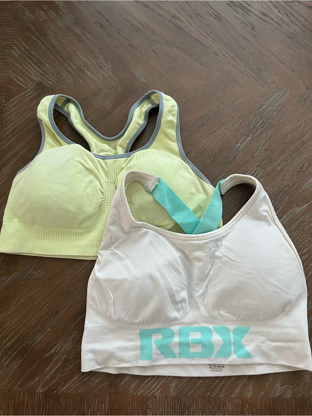 RBX and Champion Women's White & Light Yellow Sports Bralette Duo